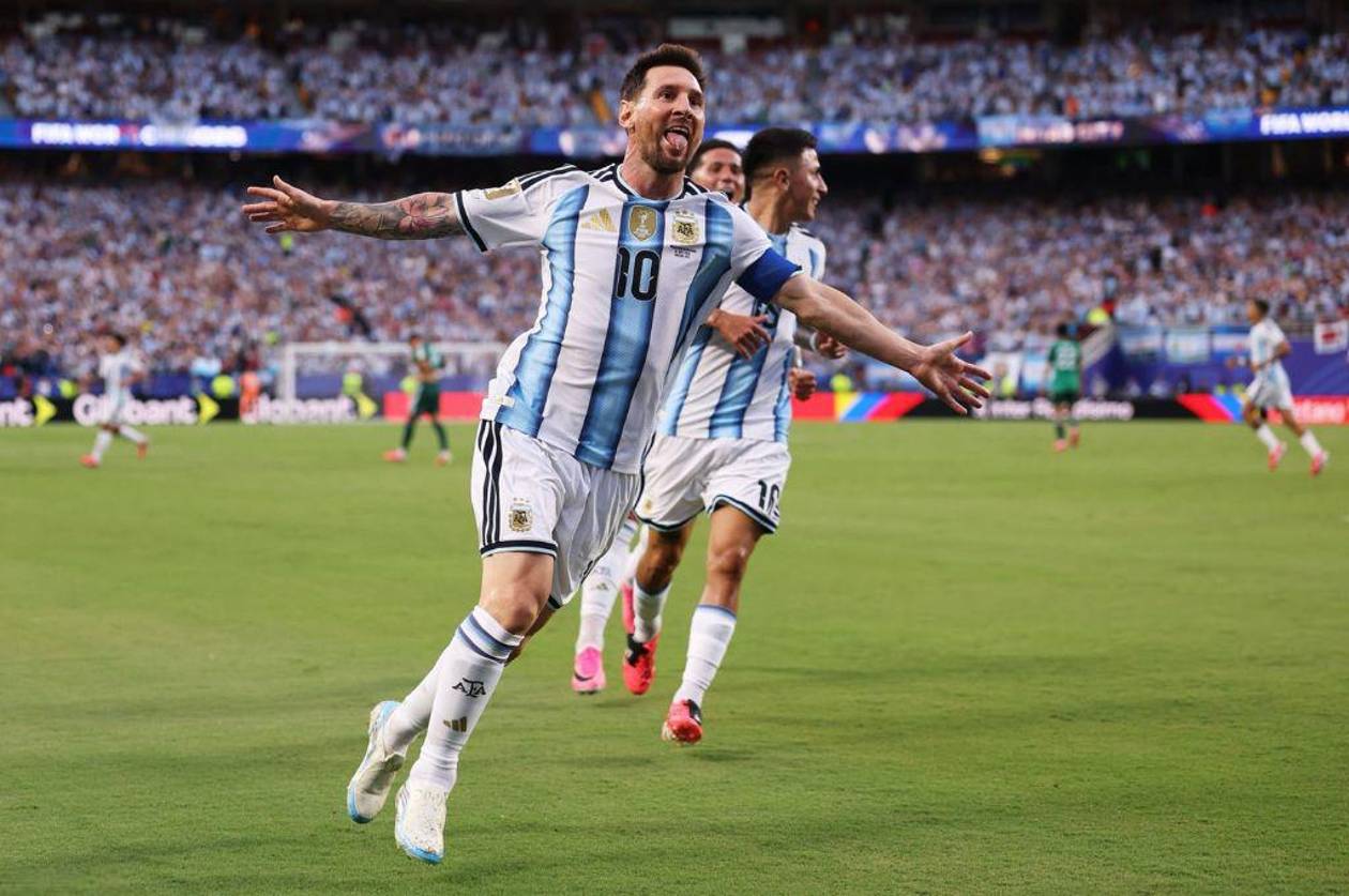 Messi festeja uno de sus goles