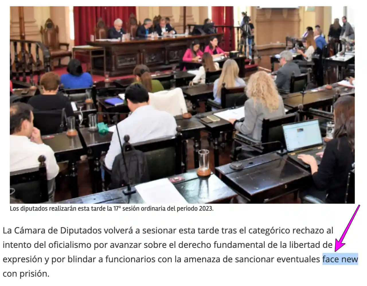 Publicación de El Tribuno
