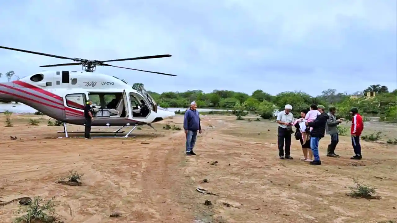 Rescate aéreo en Rivadavia Banda Norte