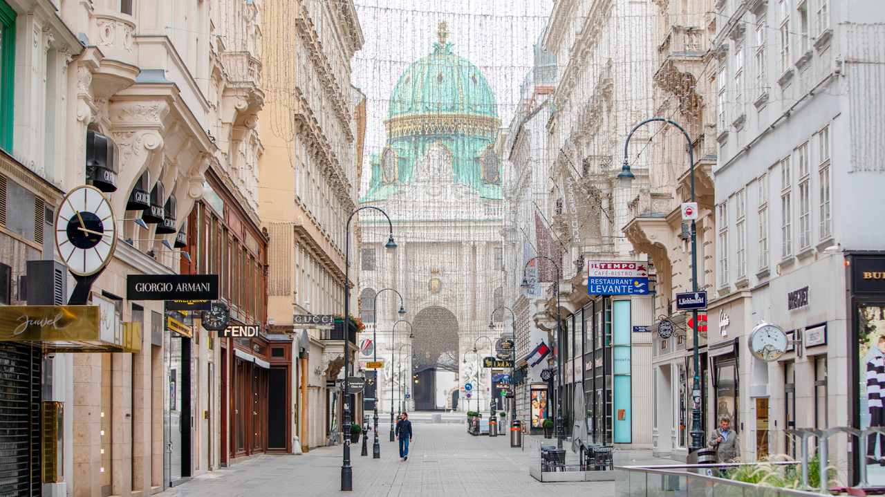 Calles vacías en el centro de Viena