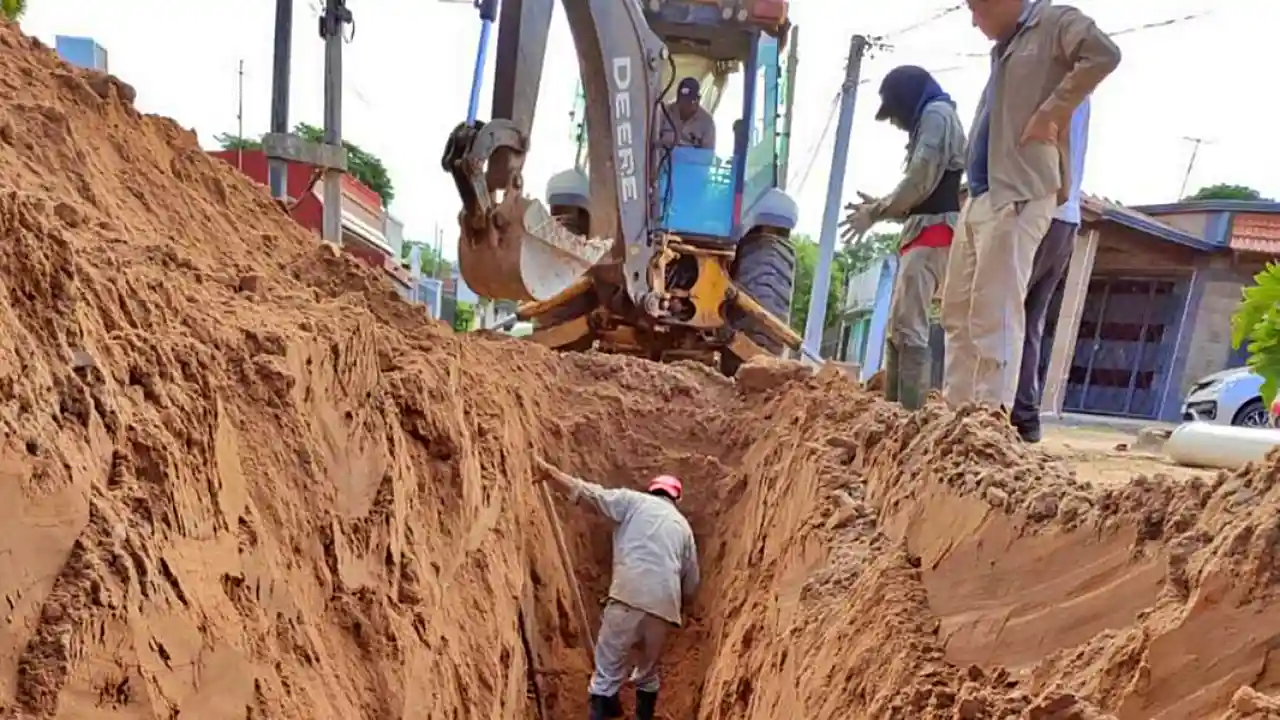 Obras de saneamiento en Tartagal