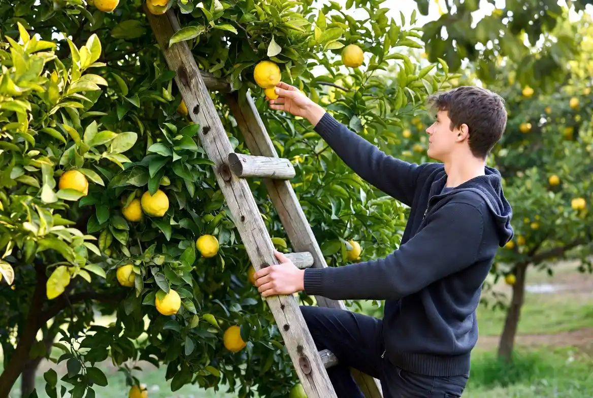 Se robó primero la escalera que le permitió robarse los limones después