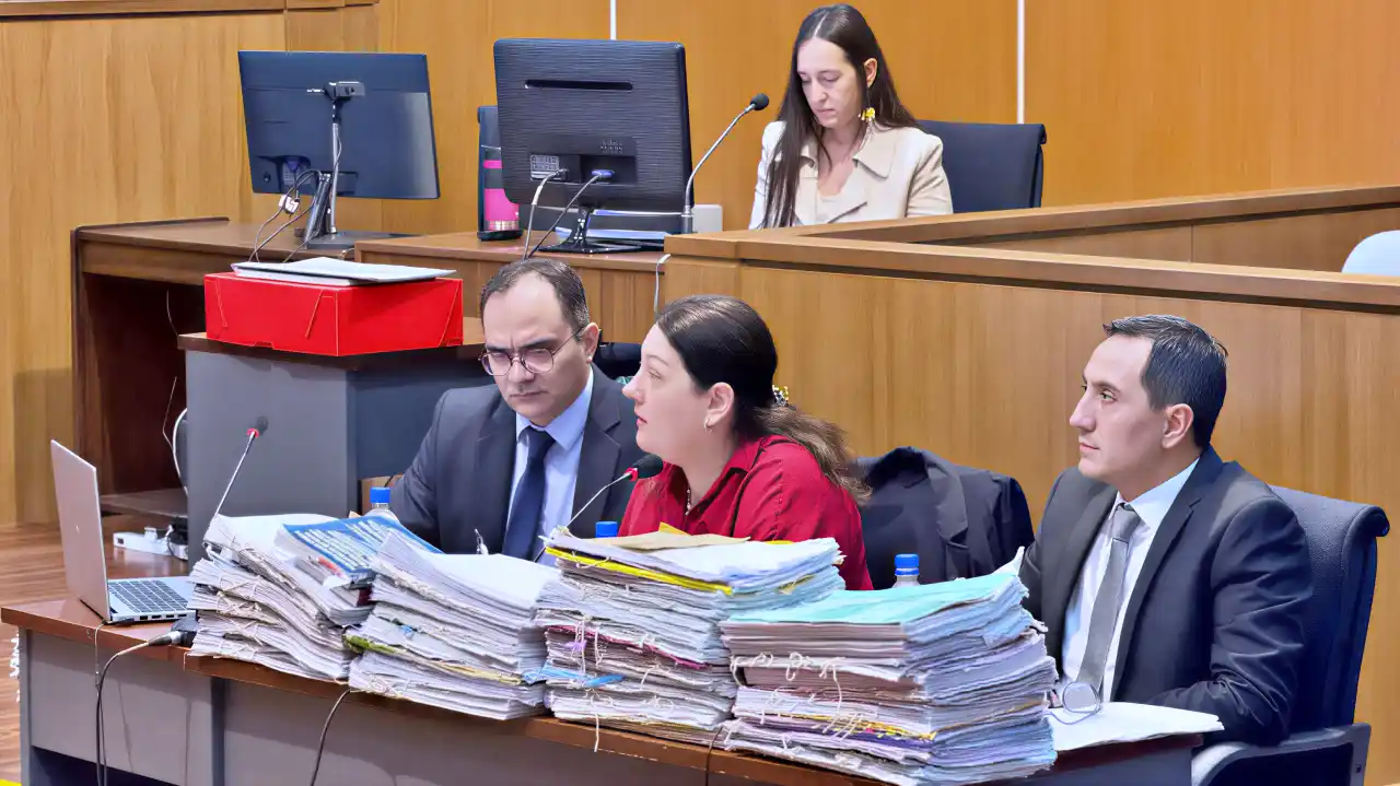 González, Poma y Flores, durante sus alegatos