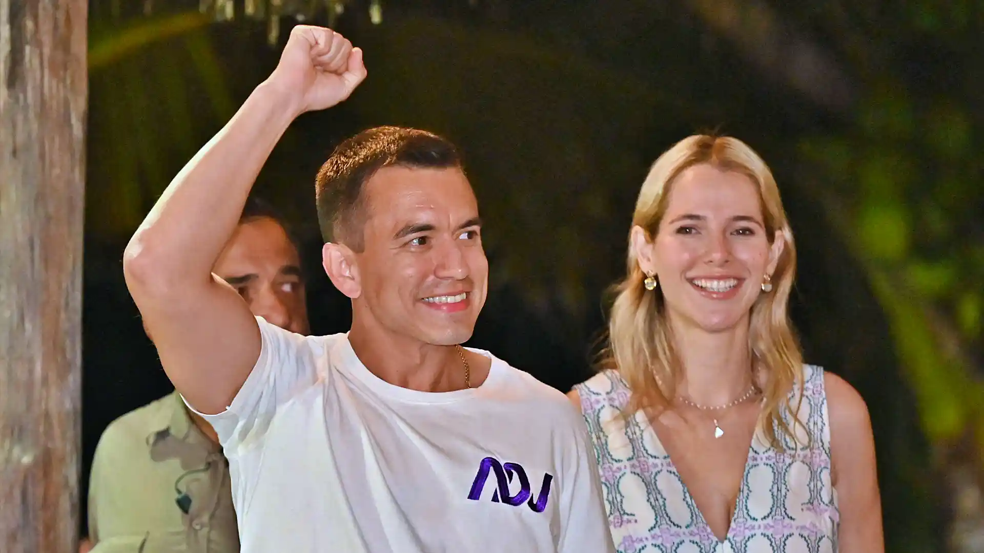 Daniel Noboa y su esposa