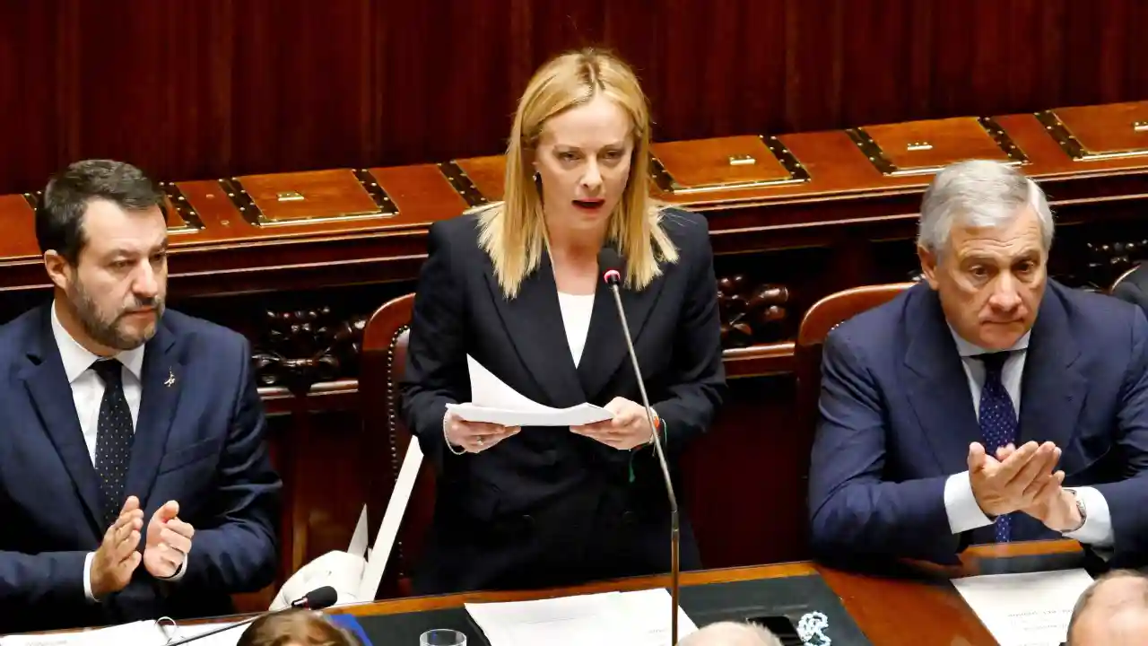 Giorgia Meloni habla ante la Cámara de Diputados italiana