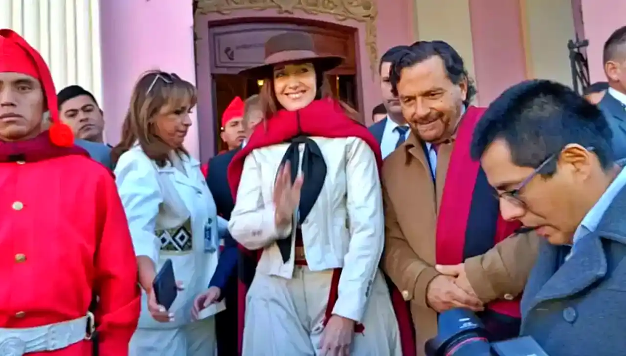 Victoria Villarruel, Vicepresidente de la Nación, junto a Gustavo Sáenz, Gobernador de Salta