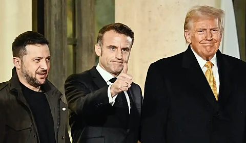 Zelenski, Macron y Trump