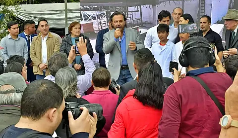 Gustavo Sáenz y Franco Hernández Berni en la inauguración