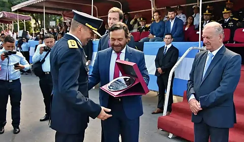 Sáenz y Marocco durante la ceremonia