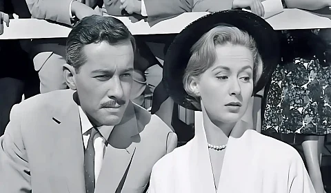 El país perfecto Los actores John Carson y Ann Gillis, el ladrón y la turista norteamericana en el episodio The Romantic Matron