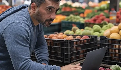 Detenido en el Mercado San Miguel cuando intentaba vender una laptop robada Imagen ilustrativa - Generada por AI