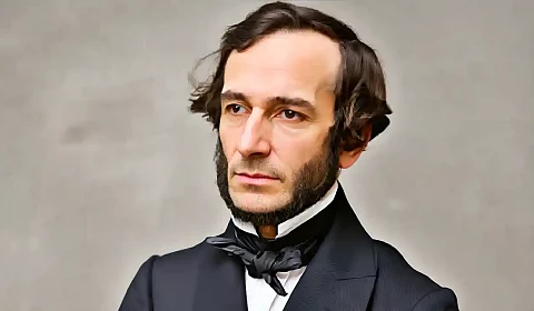 A 215 años del nacimiento de Juan Bautista Alberdi Juan Bautista Alberdi - Imagen mejorada y coloreada con AI