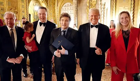 Trump copó el escenario y Milei es un artista invitado Werthein, Musk, Milei, Trump y Milei